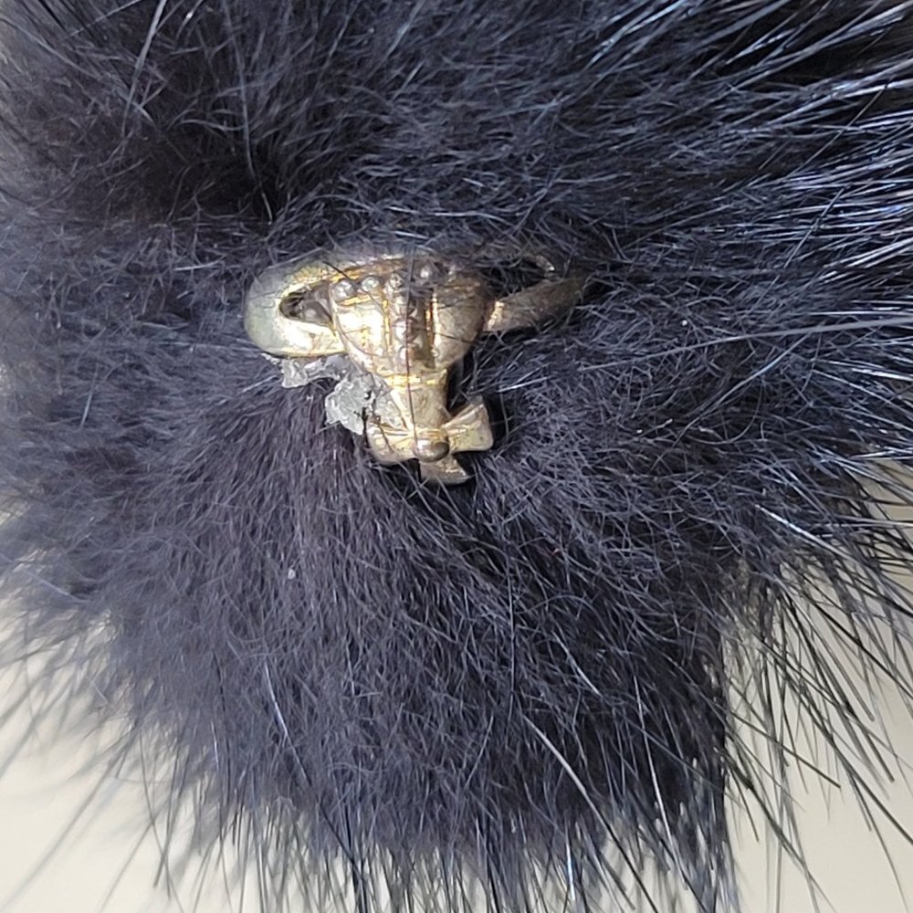 Black Furry Earrings - Picture 5 of 5